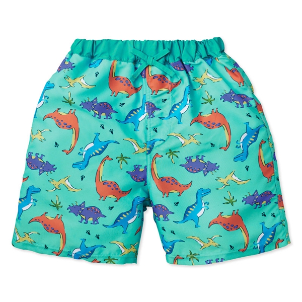[キッズ]サーフパンツ 恐竜柄 グリーン 100cm