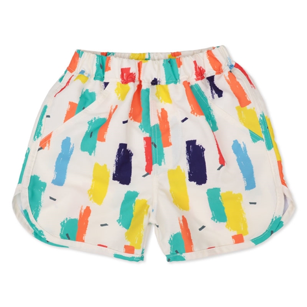 [キッズ]ボードショーツ 幾何学柄 ホワイト 100cm