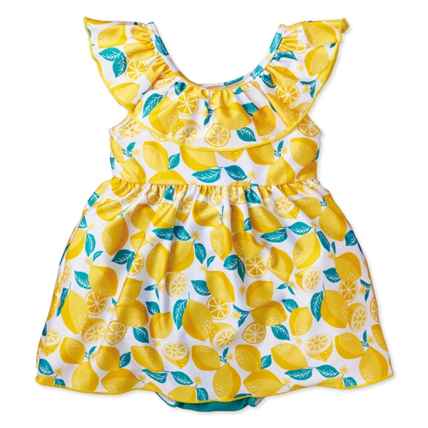 [ベビー]ワンピース水着 レモン柄　おむつ対応 イエロー 80cm
