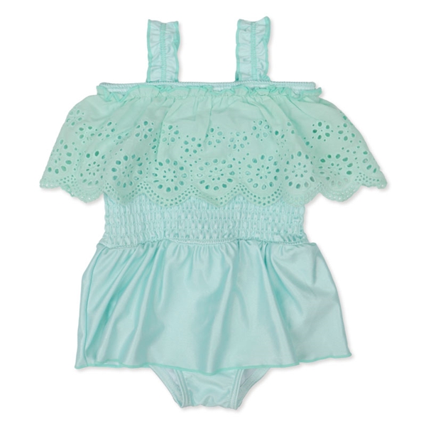 [ベビー]ワンピース水着 コットンレース ペパーミント 80cm
