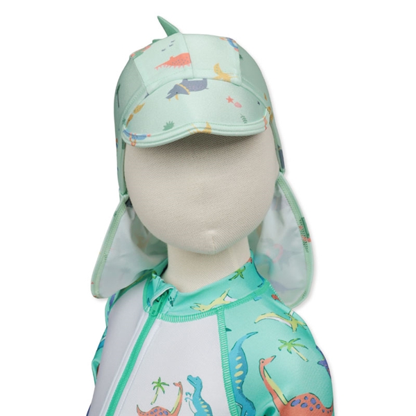 [42～52cm]スイムキャップ たれつき 恐竜 グリーン Ｆ
