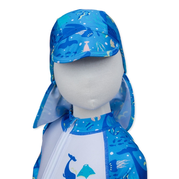 [42～52cm]スイムキャップ たれつき うみのいきもの ブルー Ｆ