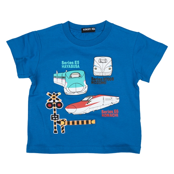 [ベビー]新幹線遮断機Ｔシャツ　ブルー ブルー 90cm