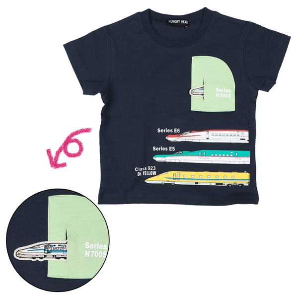 [キッズ]新幹線トンネルＴシャツ　ネイビー ネイビー 100cm
