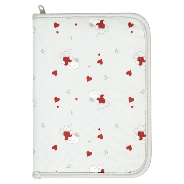 母子手帳ケース　スヌーピー　ハート グレー F