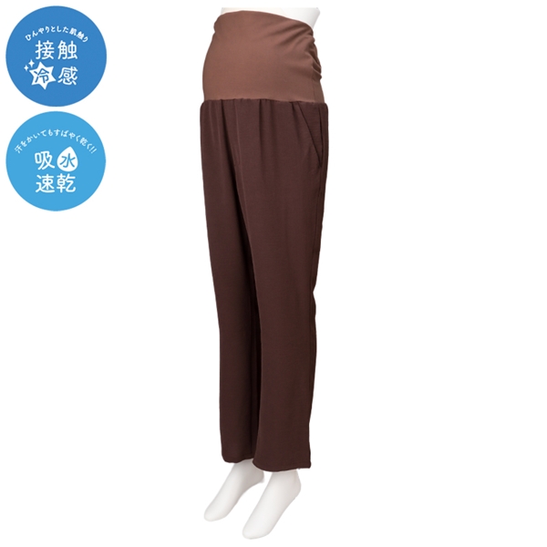 とろみWAVEワイドパンツ　ブラウン ブラウン M