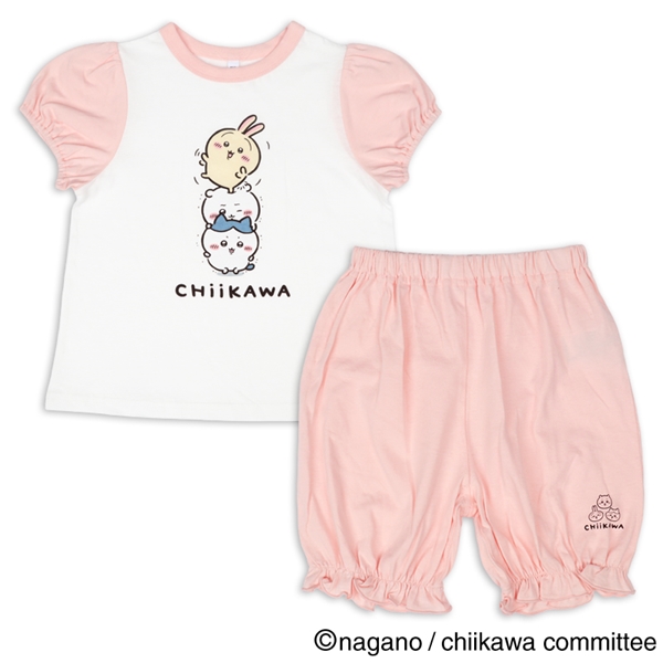 【アニメちいかわ】[キッズ]半袖パジャマちいかわ　ピンク ピンク 100cm