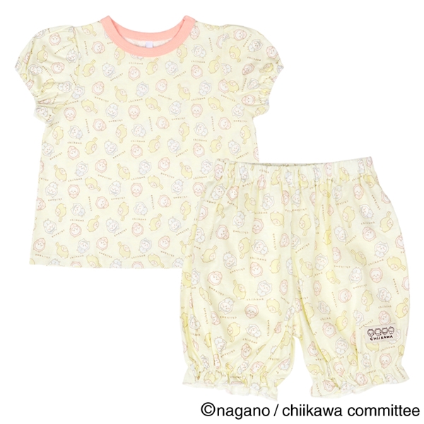 【アニメちいかわ】[キッズ]半袖パジャマちいかわ　クリーム クリーム 100cm