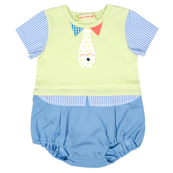 おさかなネクタイロンパース　キミドリ キミドリ 70cm