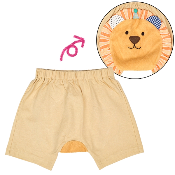 おしりアニマルパンツ　ライオン　ベージュ ベージュ 70cm