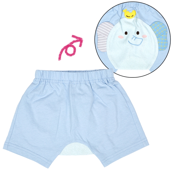 おしりアニマルパンツ　ゾウ　サックス サックス 70cm