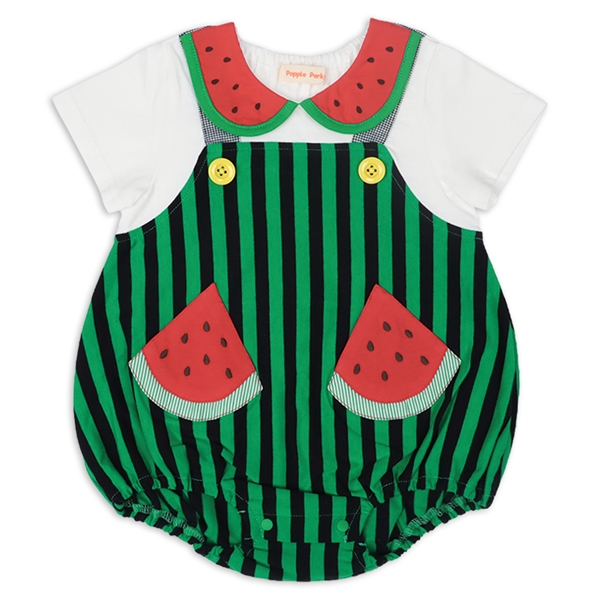 スイカロンパース　グリーン グリーン 70cm