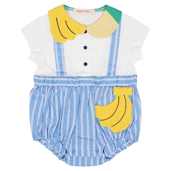 フルーツドッキングロンパース　サックス サックス 70cm