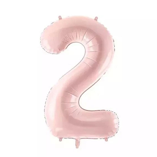 ナンバーバルーン「2」 ライトピンク