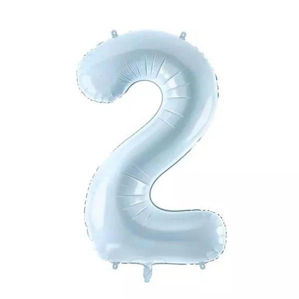 ナンバーバルーン「2」 ライトブルー