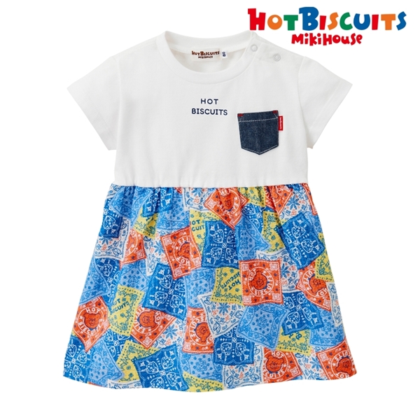 【SALE】[キッズ] ワンピース ホワイト[ミキハウス　ホットビスケッツ] ホワイト 100cm
