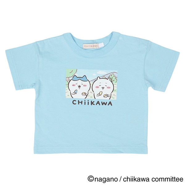 【アニメちいかわ】[ベビー]ちいかわ　半袖Tシャツ　ブルー ブルー 80cm