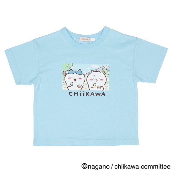 【アニメちいかわ】[キッズ]ちいかわ　半袖Tシャツ　ブルー ブルー 100cm
