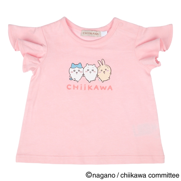 【アニメちいかわ】[ベビー]ちいかわ　半袖Tシャツ　ピンク ピンク 80cm