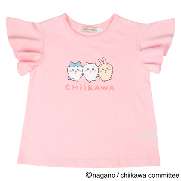 【アニメちいかわ】[キッズ]ちいかわ　半袖Tシャツ　ピンク ピンク 100cm