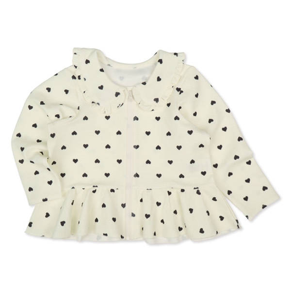 [キッズ]ラッシュガード ハートドット アイボリー 100cm