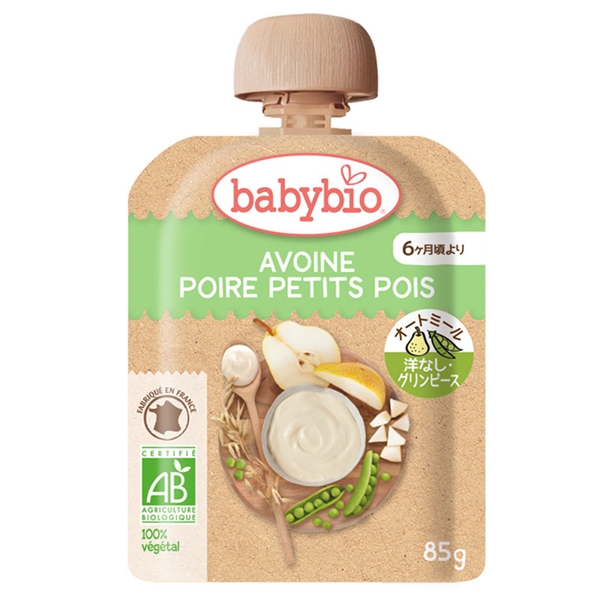 babybio ベビーオートミール 洋なし・グリンピース