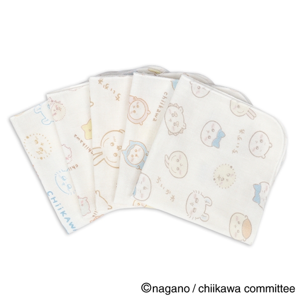 【アニメちいかわ】ガーゼハンカチ5枚セット