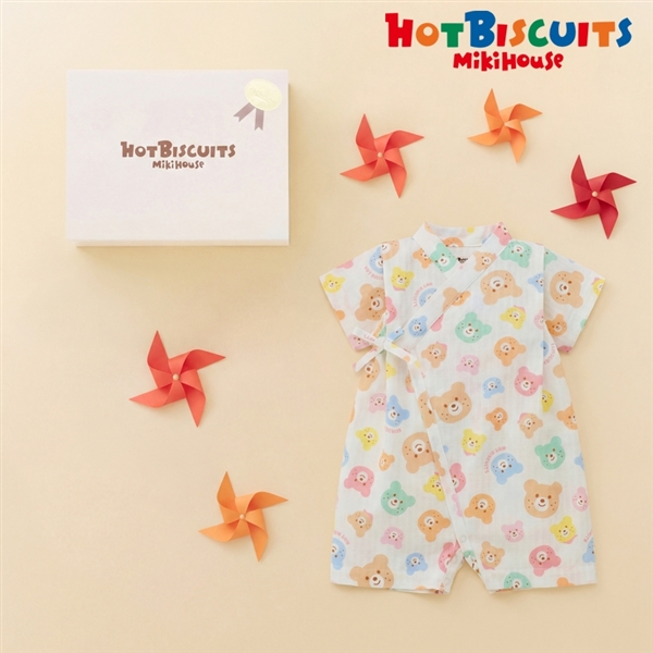 [ギフト] 甚平オールギフトセット ホワイト[ミキハウス　ホットビスケッツ] ホワイト 70~80cm