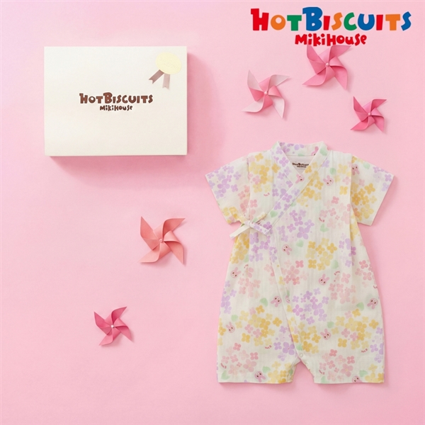 [ギフト] 甚平オールギフトセット イエロー[ミキハウス　ホットビスケッツ] イエロー 70~80cm