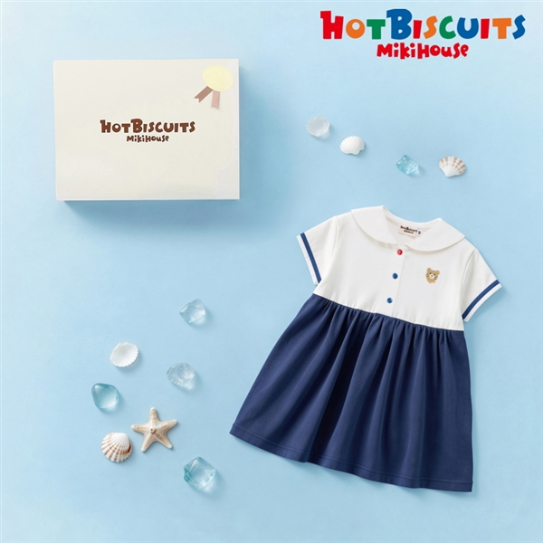 [ギフト] ワンピースギフトセット【BOX付き】  ホワイト[ミキハウス　ホットビスケッツ] ホワイト 80cm