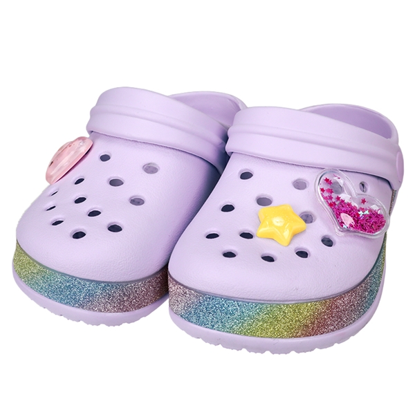 [14.0~19.0cm]EVAサンダル　ラメテープ　パープル パープル 14.0cm