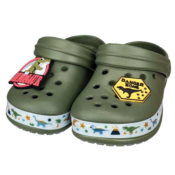 [14.0~18.0cm]EVAサンダル　プリントテープ　カーキ カーキ 14.0cm