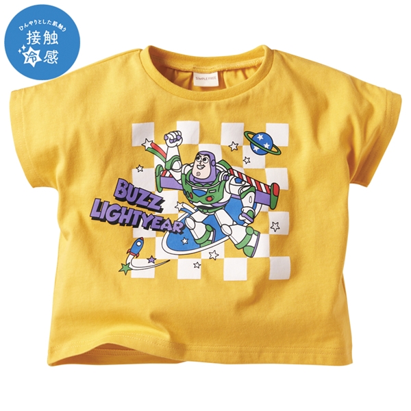 [ベビー]半袖Tシャツ　バズ・ライトイヤー　接触冷感　イエロー イエロー 80cm