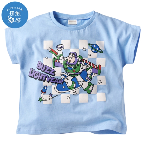 [キッズ]半袖Tシャツ　バズ・ライトイヤー　接触冷感　サックス サックス 100cm