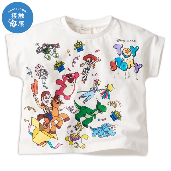 [ベビー]半袖Tシャツ　トイストーリー　接触冷感　ホワイト ホワイト 80cm