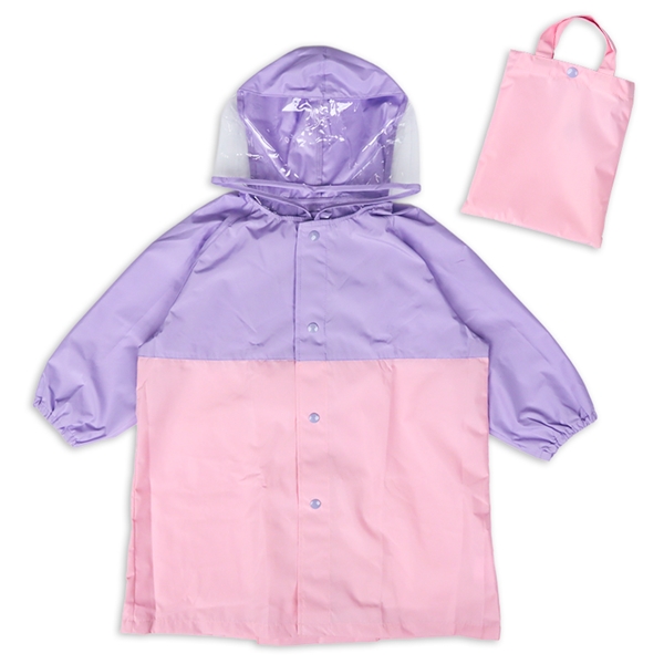 バイカラーレインコート　パープル パープル 90~100cm