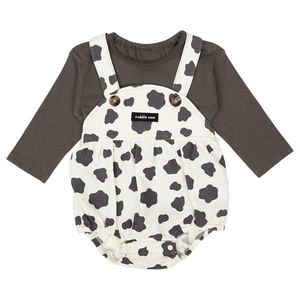 オーバーオール＋Ｔシャツセット　チャコールグレー チャコールグレー 60~70cm