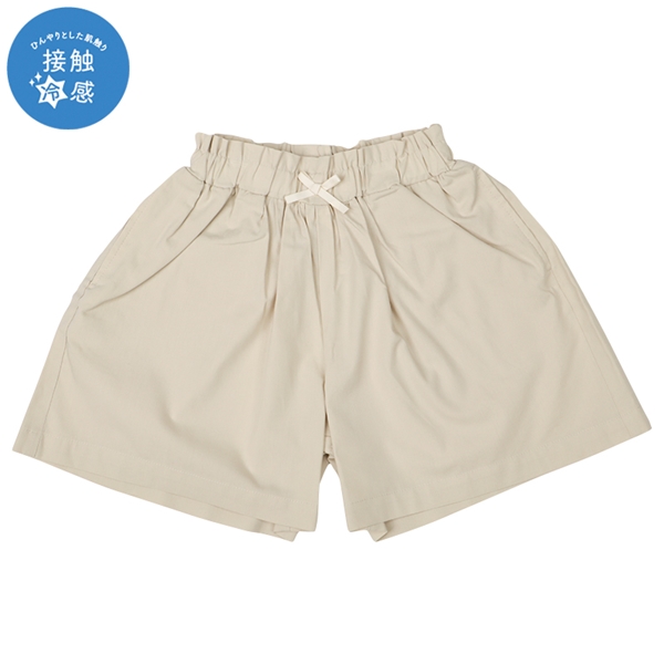 [キッズ]キュロットパンツ　接触冷感　ベージュ ベージュ 100cm