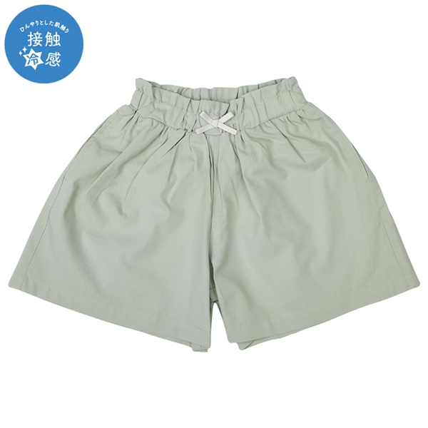 [キッズ]キュロットパンツ　接触冷感　グリーン グリーン 100cm