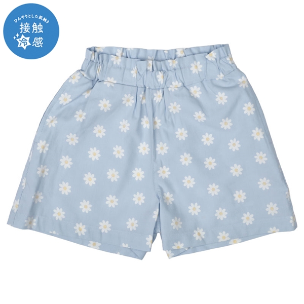 【SALE】[キッズ]キュロットパンツ　接触冷感　サックス サックス 110cm