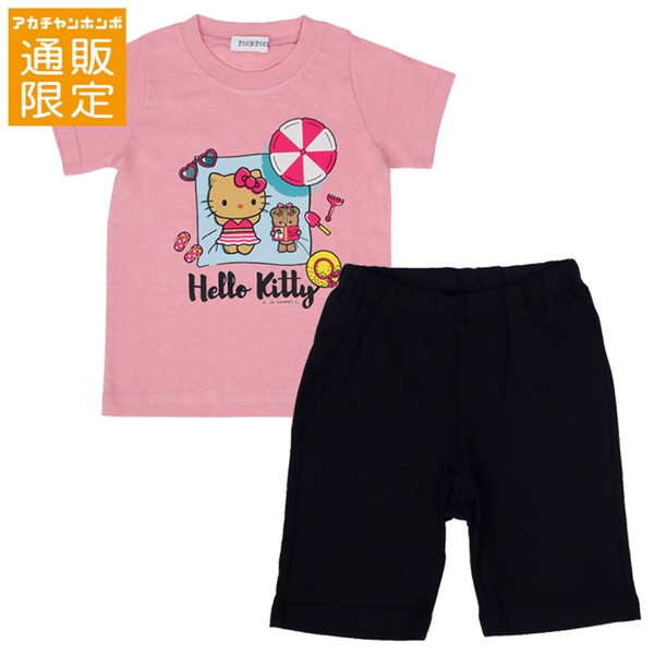 【通販限定】[キッズ]半袖パジャマ　ハローキティ　ピンク ピンク 100cm