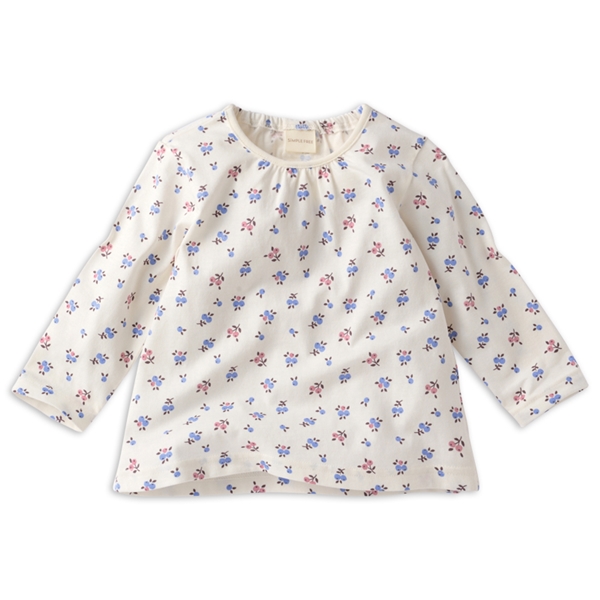 [ベビー]長袖　Ｔシャツ　総柄　ブルー ブルー 70cm