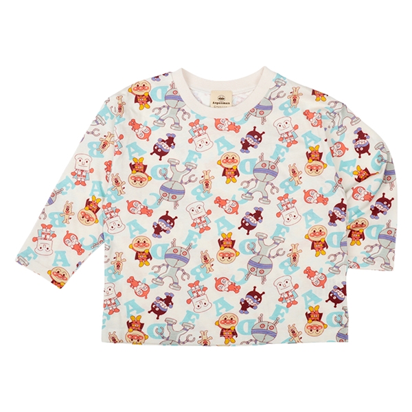 [ベビー]長袖Ｔシャツ　アンパンマン　総柄　アイボリー アイボリー 80cm