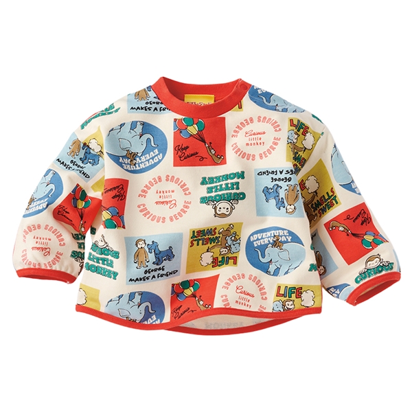 [ベビー]長袖Ｔシャツ　おさるのジョージ　アイボリー アイボリー 80cm