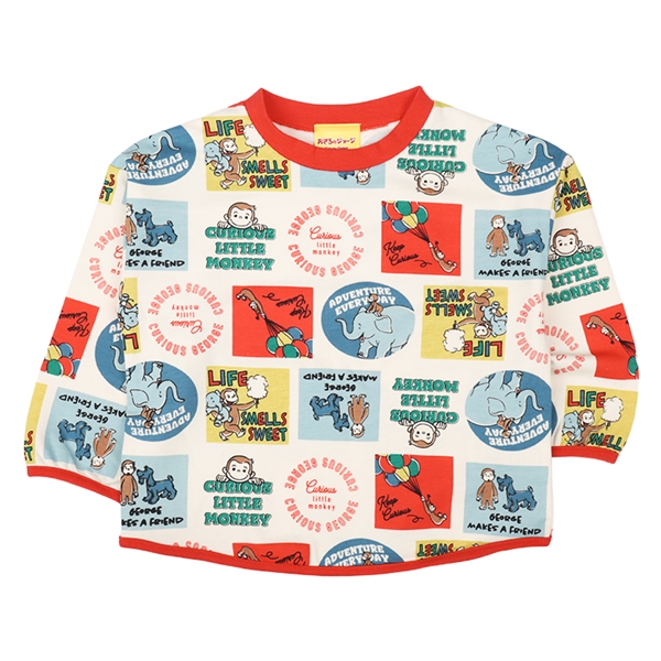 [キッズ]長袖Ｔシャツ　おさるのジョージ　アイボリー アイボリー 100cm