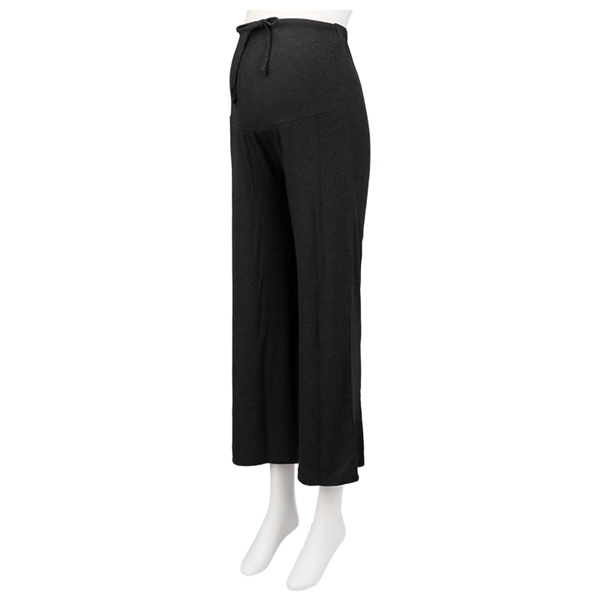 もっちリブ なでなで ロングパンツ チャコールグレー チャコールグレー M