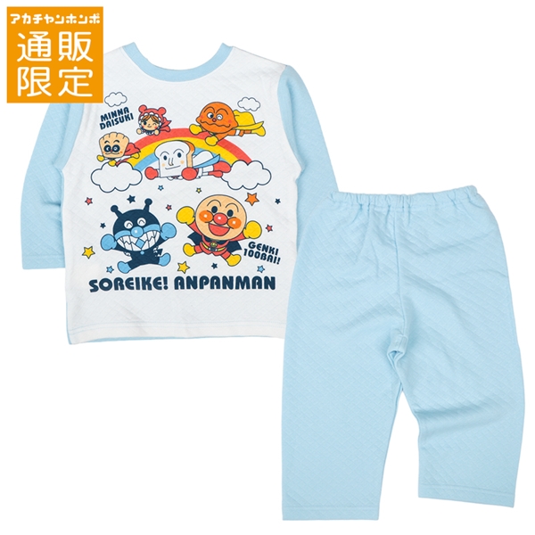 【通販限定】[キッズ]時短応援パジャマ　アンパンマン　サックス サックス 100cm