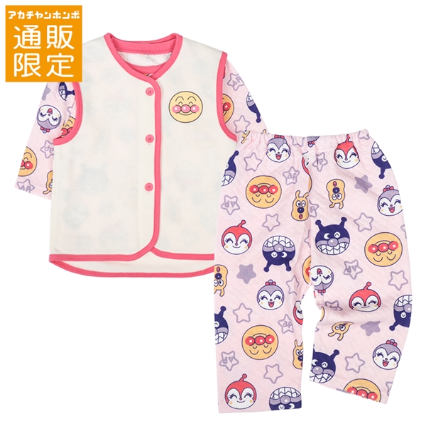 【通販限定】[ベビー]ベスト付きパジャマ　アンパンマン　ピンク ピンク 80cm