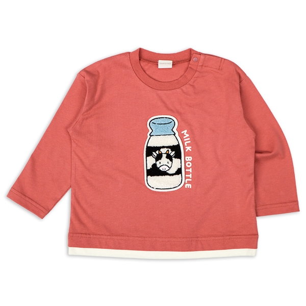 [ベビー]長袖Tシャツ　サガラ　ローズ ローズ 80cm