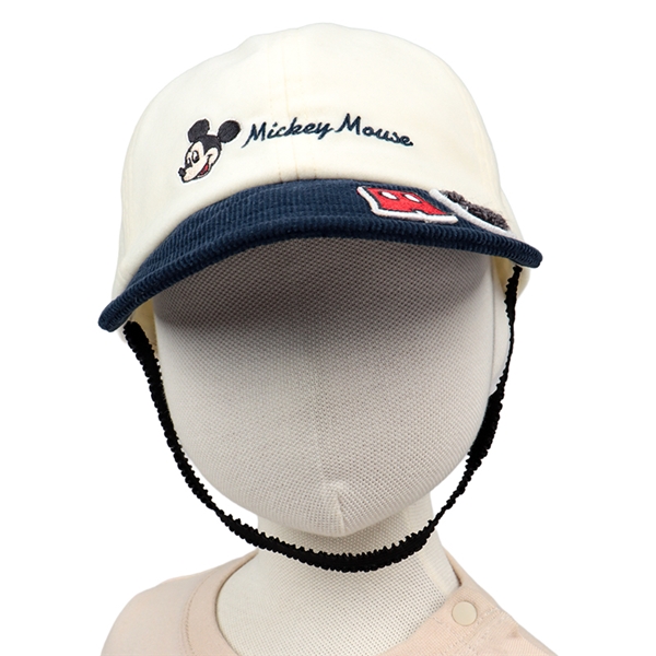 [48~54cm]キャップ　ディズニーワッペン　ミッキー ネイビー 48~50cm